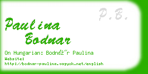 paulina bodnar business card